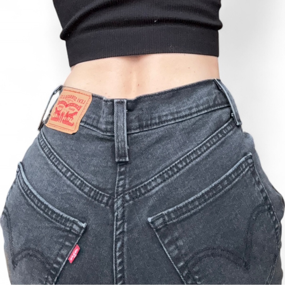 Levi’s Ribcage Straight Ankle Jeans – Washed Black-size 27